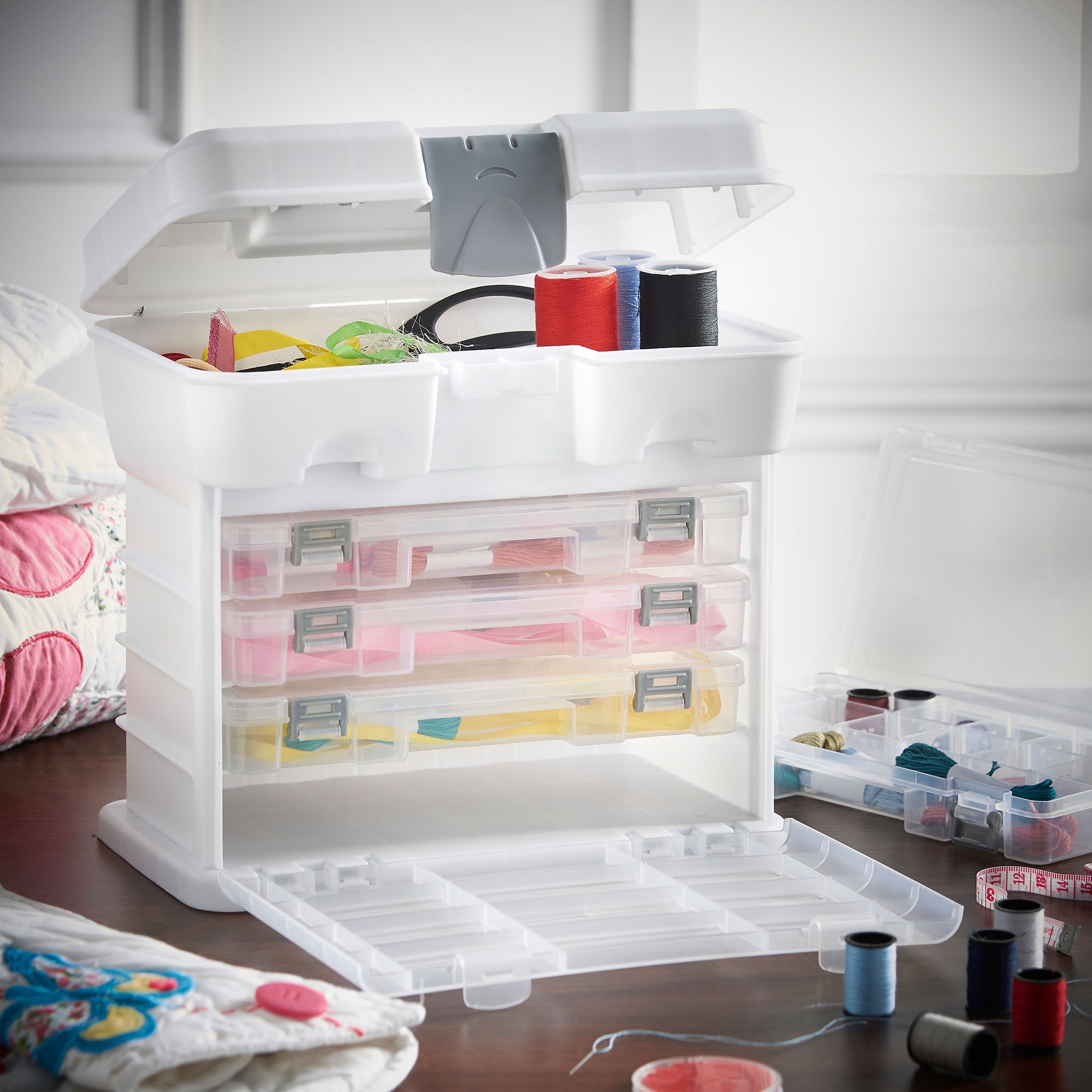 Vonhaus Utility cassetta organizer 4 cassetti bianco divisori