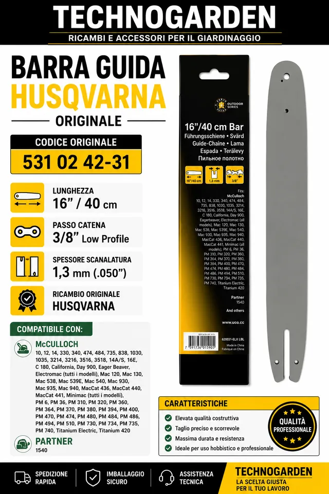 Husqvarna 531024231 barra motosega 40 cm 16"