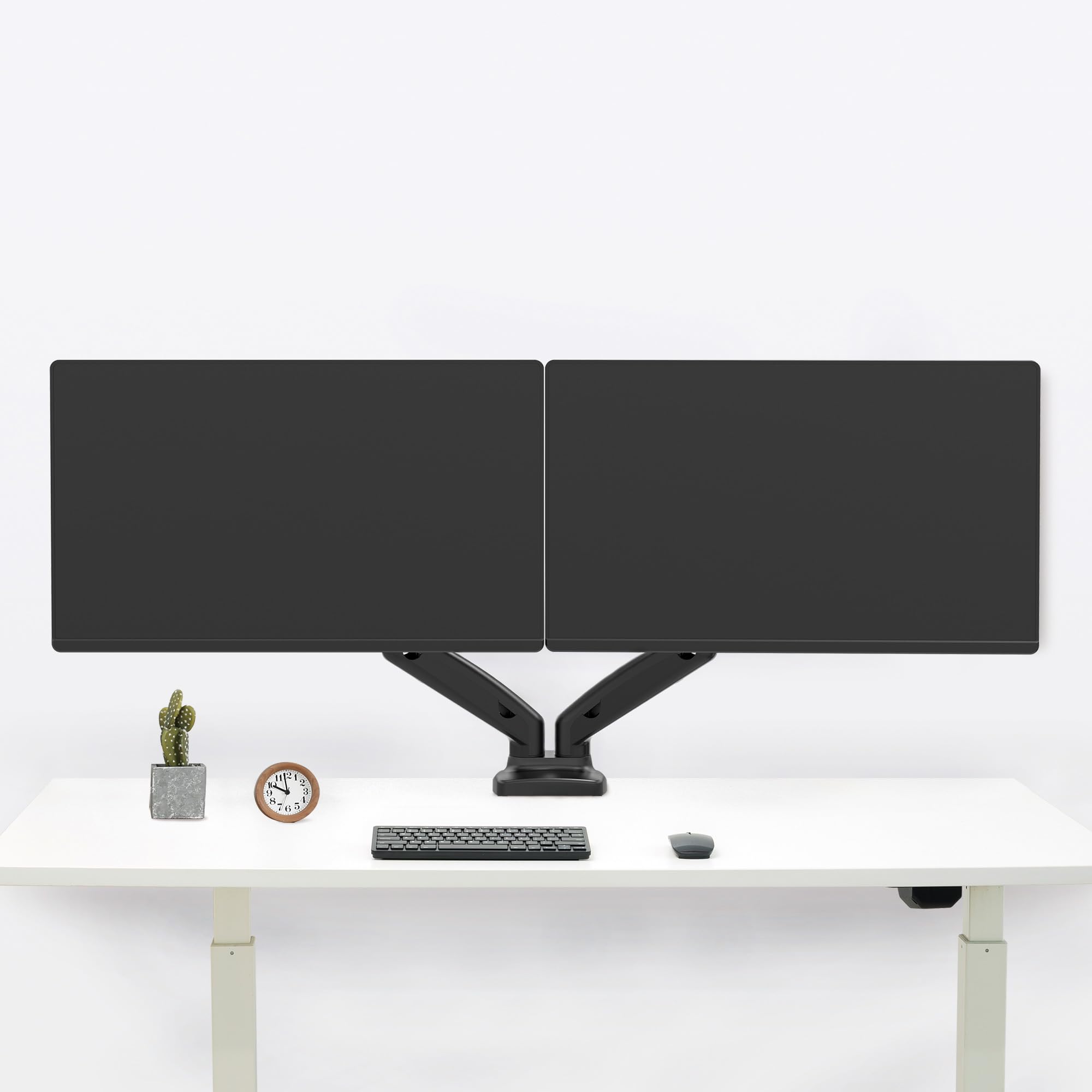VonHaus Supporto Doppio Monitor a Gas da Scrivania con USB 6 kg