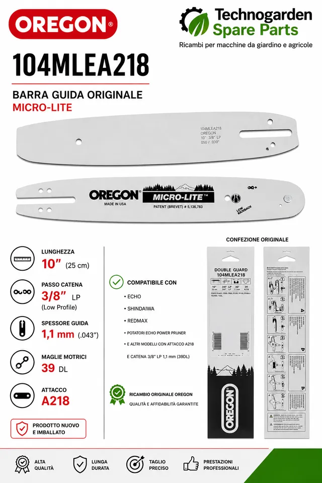 Oregon Micro-Lite 104MLEA218 Barra 10" 25 cm A218