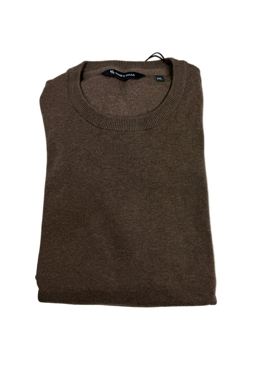 King's Road Becker O-Neck maglione marrone cotone