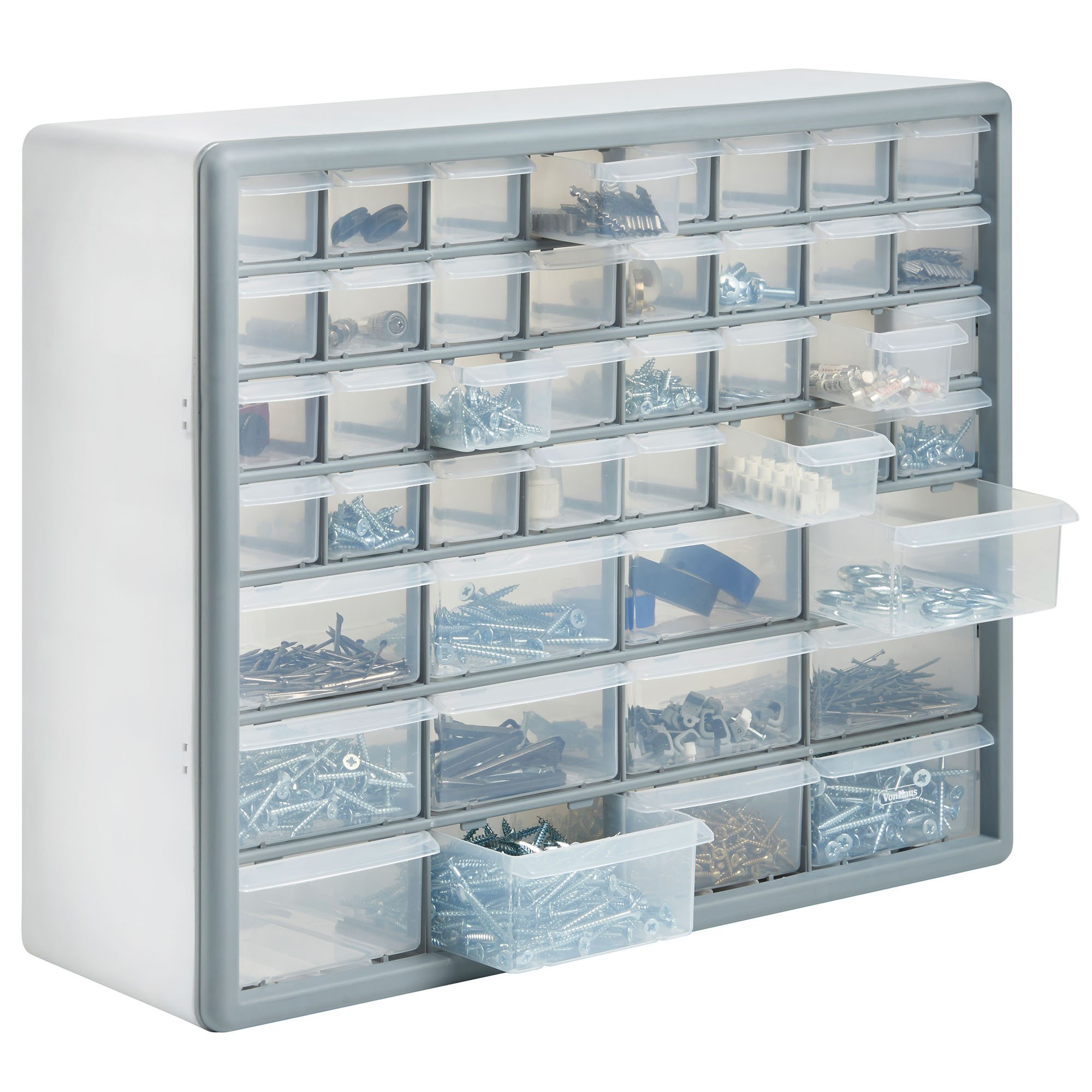 VonHaus Organizer 44 cassetti portaviti da parete grigio