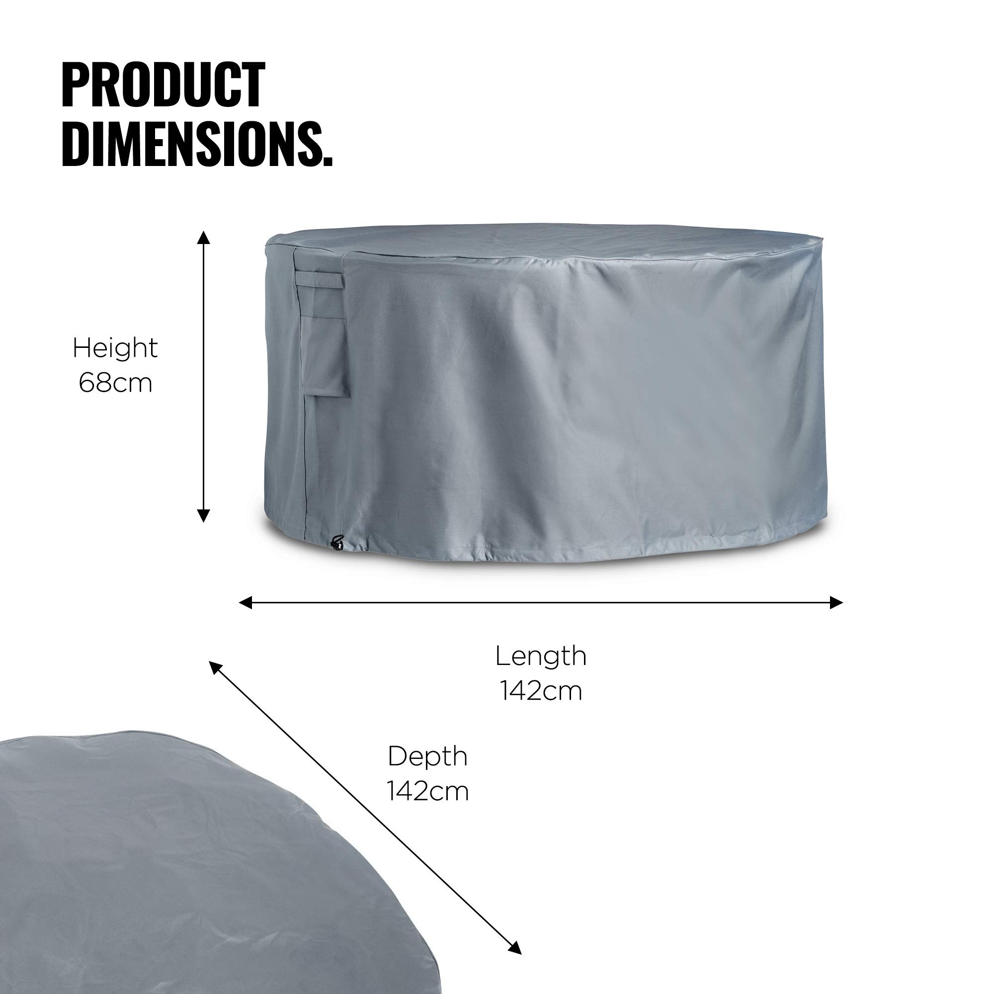 VonHaus Storm copertura tavolo e sedie 142 cm grigia
