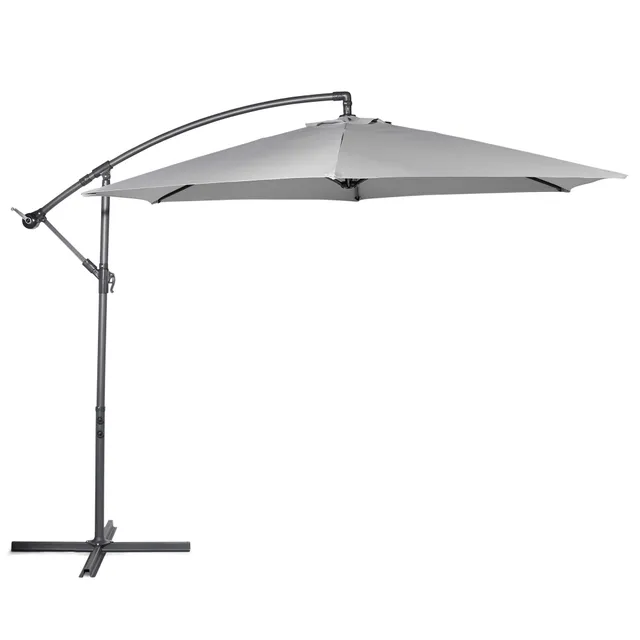 VonHaus Banana Ombrellone Sospeso da Giardino 3 m Grigio