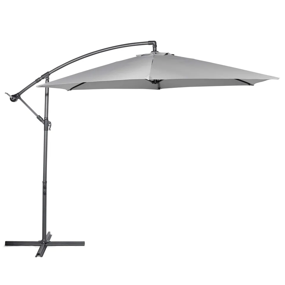 VonHaus Banana Ombrellone Sospeso da Giardino 3 m Grigio