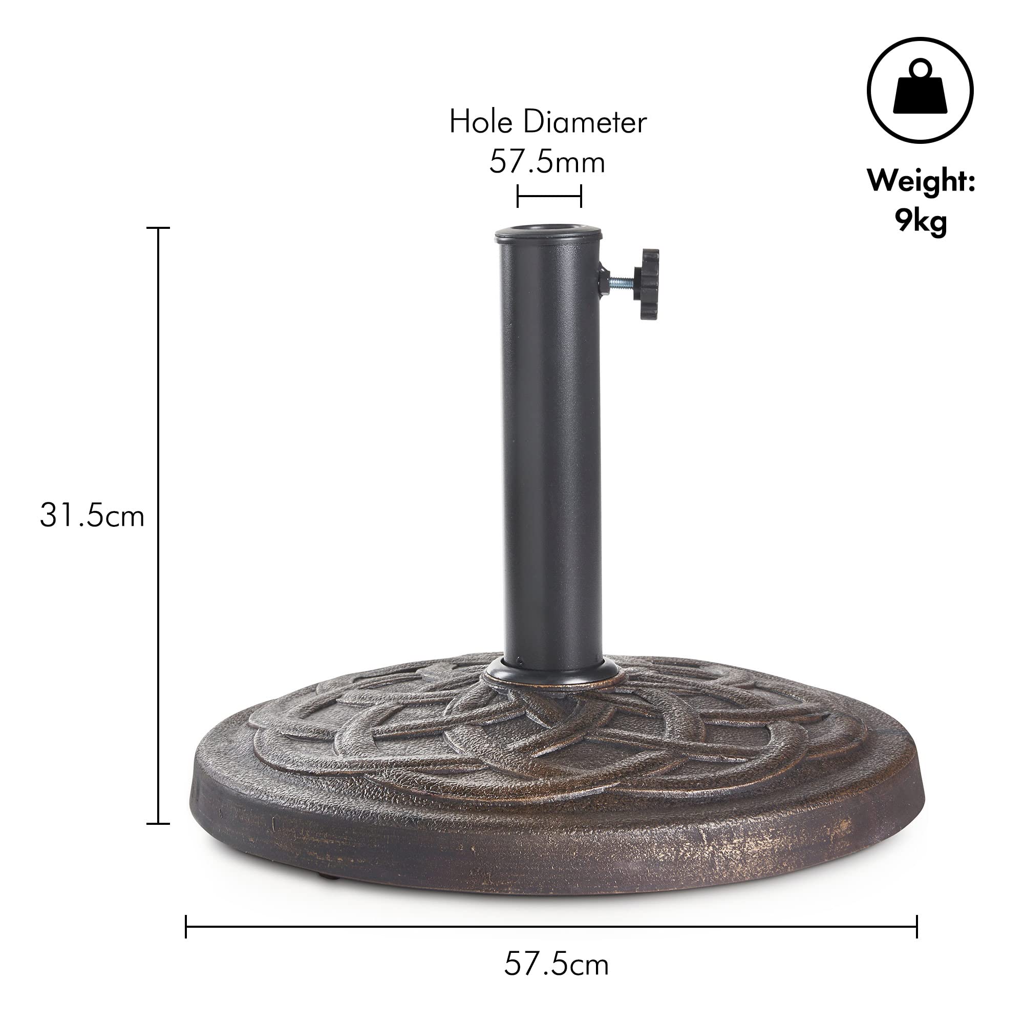 VonHaus Base Ombrellone 9 kg Bronzo poliresina