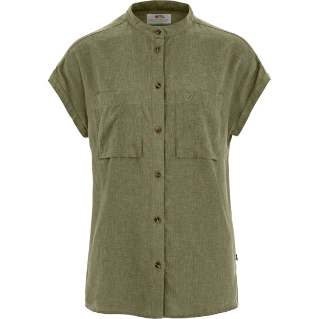 Fjällräven Övik Hemp Shirt SS W camicia Green canapa donna