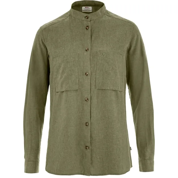 Fjällräven Övik Hemp Shirt LS W camicia donna verde canapa
