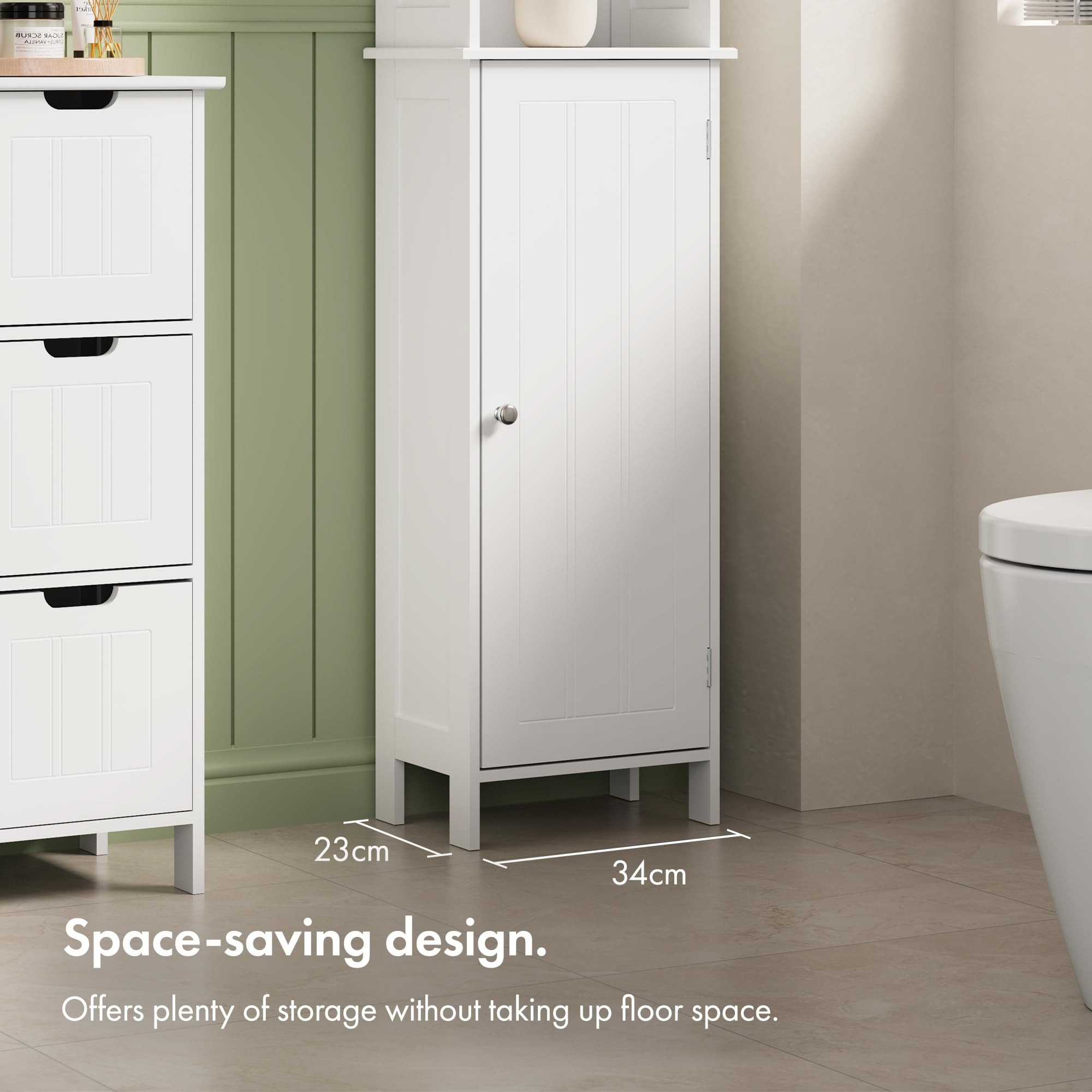 VonHaus Armadietto Colonna Bagno Bianco 165 cm