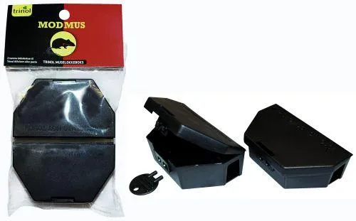Trinol stazione esca topi box 2 pz con chiave