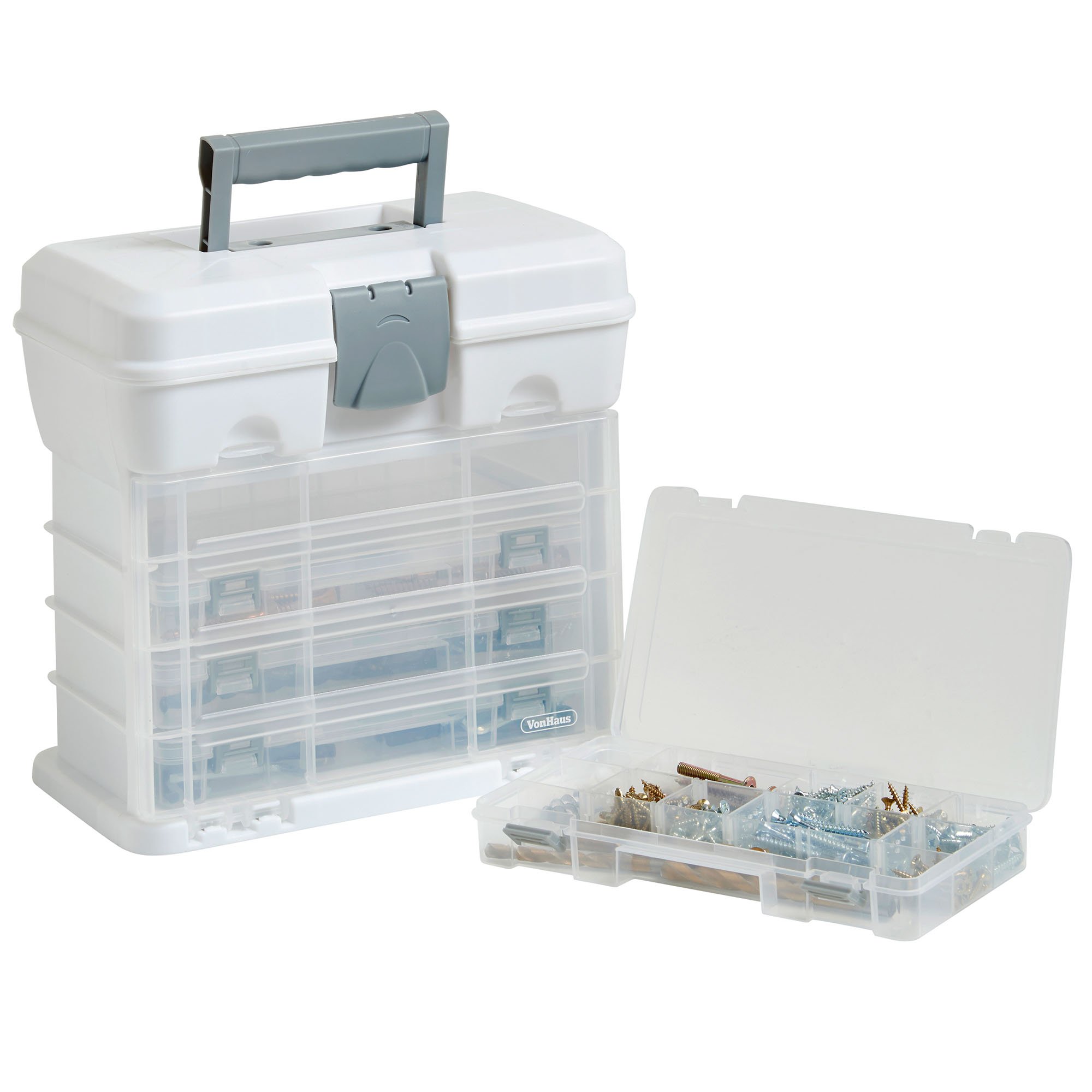 Vonhaus Utility cassetta organizer 4 cassetti bianco divisori