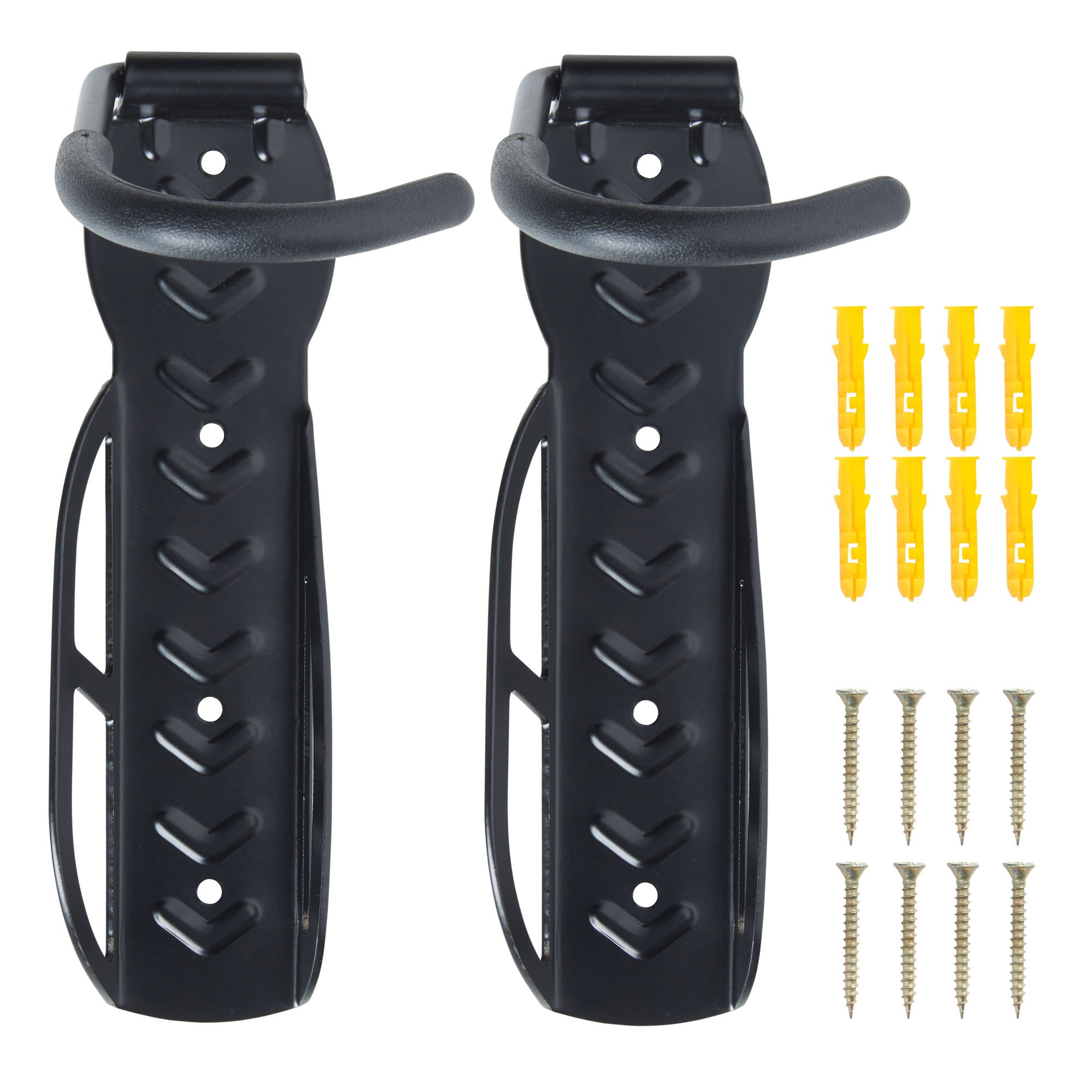 VonHaus Ganci Bici da Parete Acciaio 2 Pezzi Garage