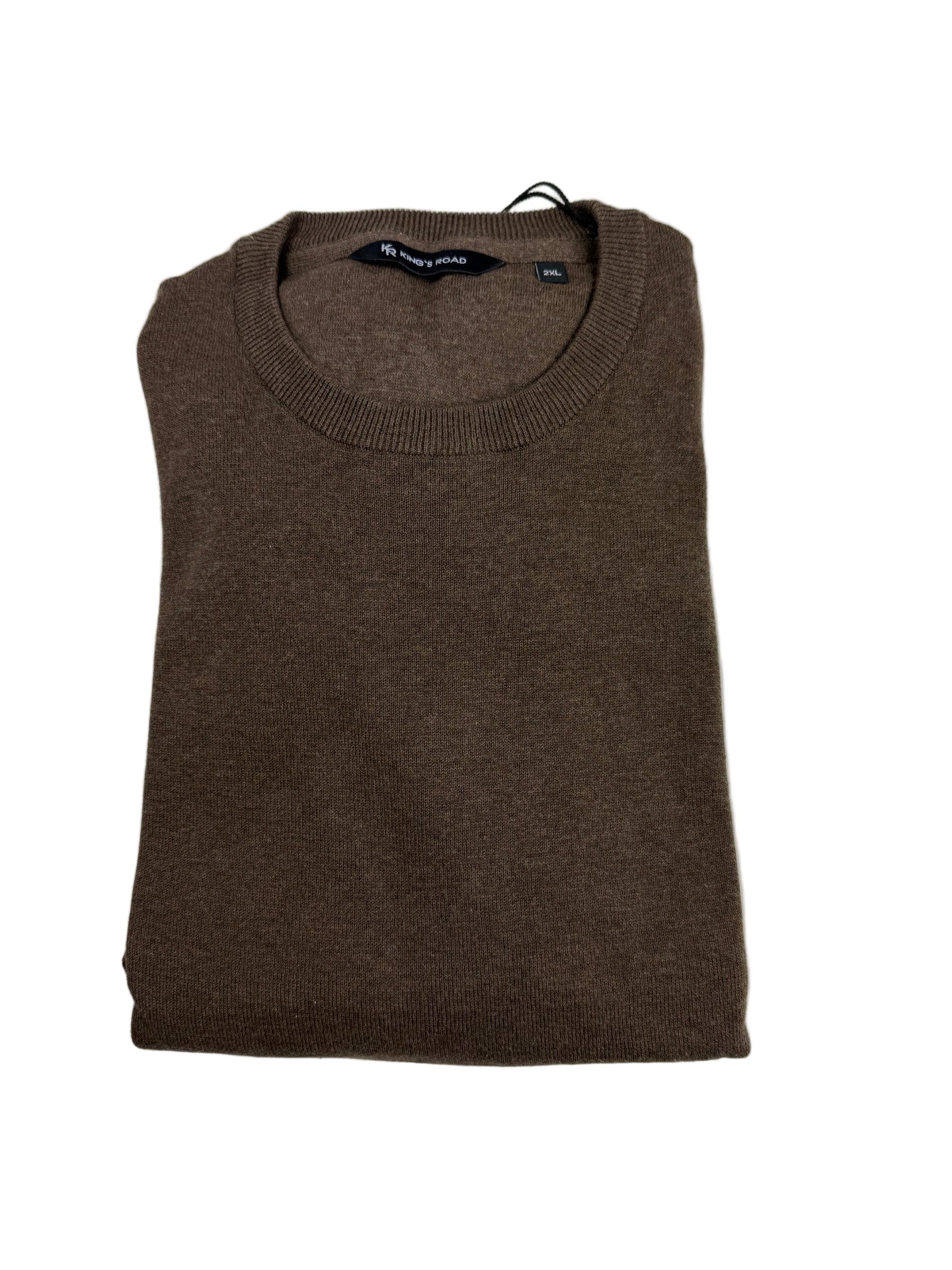 King's Road Becker O-Neck maglione marrone cotone