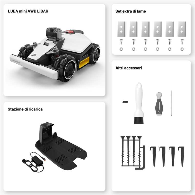 Mammotion Luba Mini AWD LiDAR 1500 robot tagliaerba 1500 mq