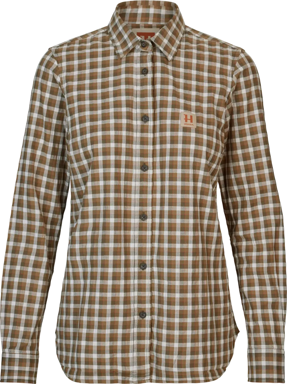 Härkila Fjell camicia donna Dark Olive Check cotone stretch