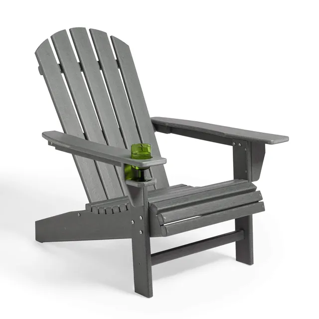 VonHaus Adirondack sedia da giardino plastica grigia
