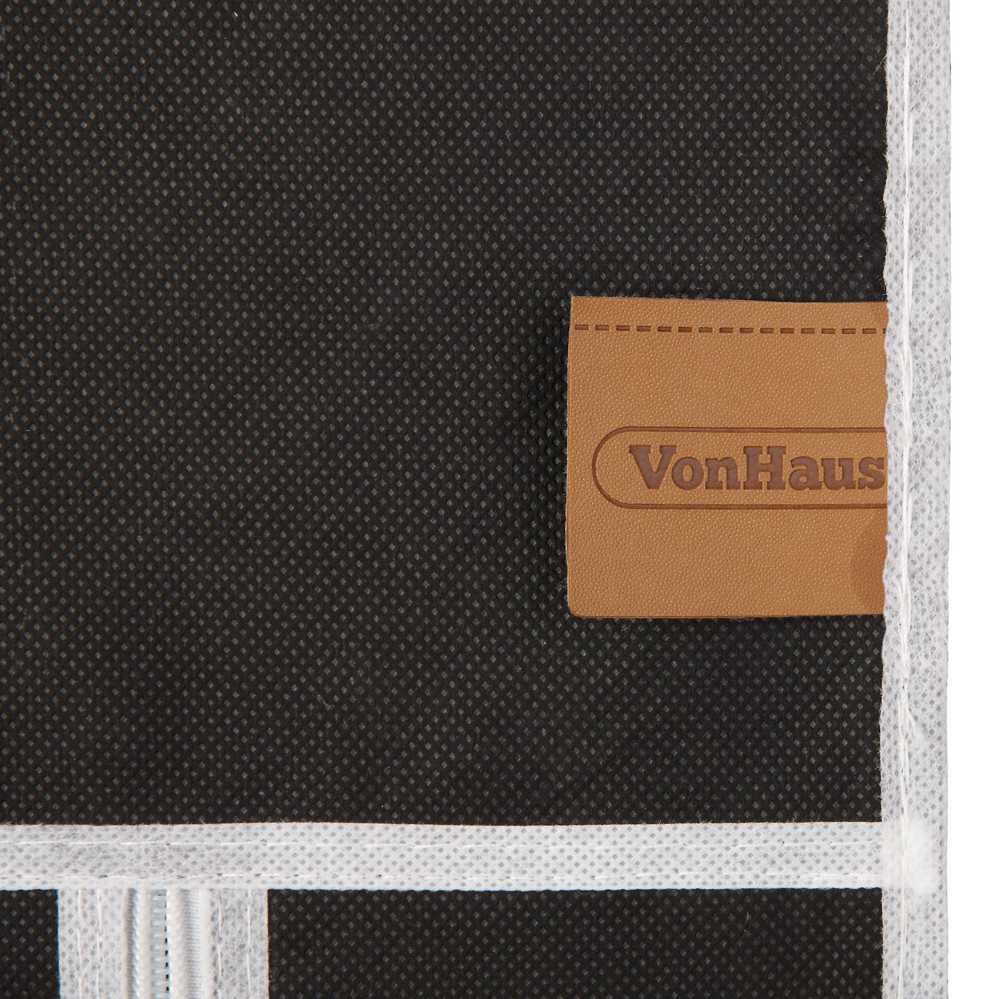 VonHaus guardaroba doppio in tela nero 100x175x45 cm