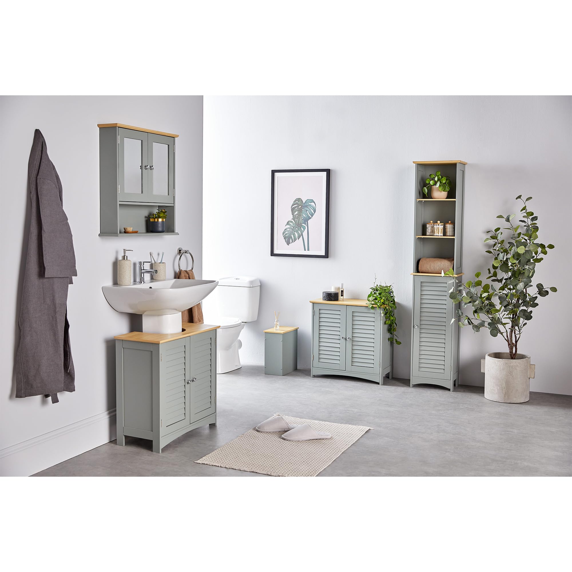 VonHaus Shrewsbury Mobile Bagno Sottolavabo Grigio 60 cm