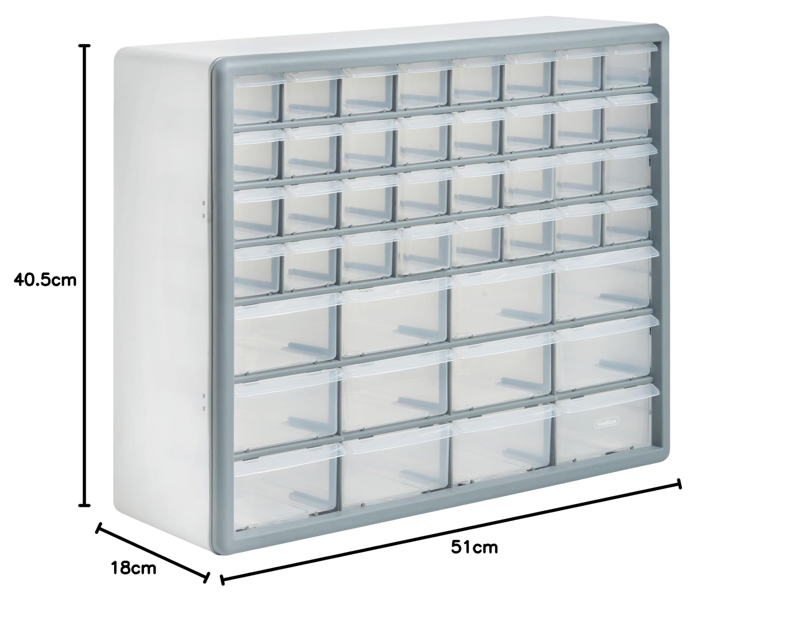VonHaus Organizer 44 cassetti portaviti da parete grigio