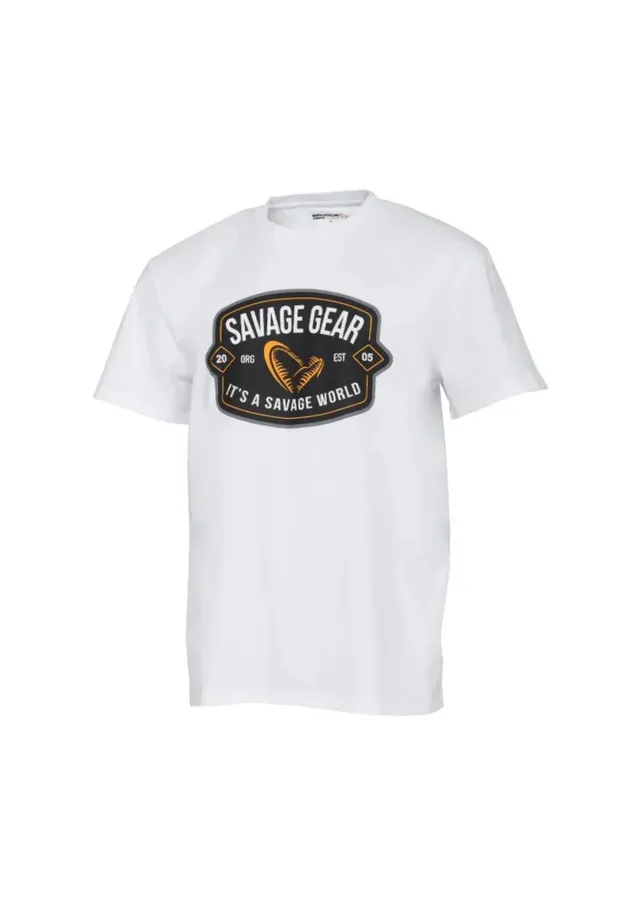 Savage Gear Badge Logo T-Shirt Cotone Taglia L