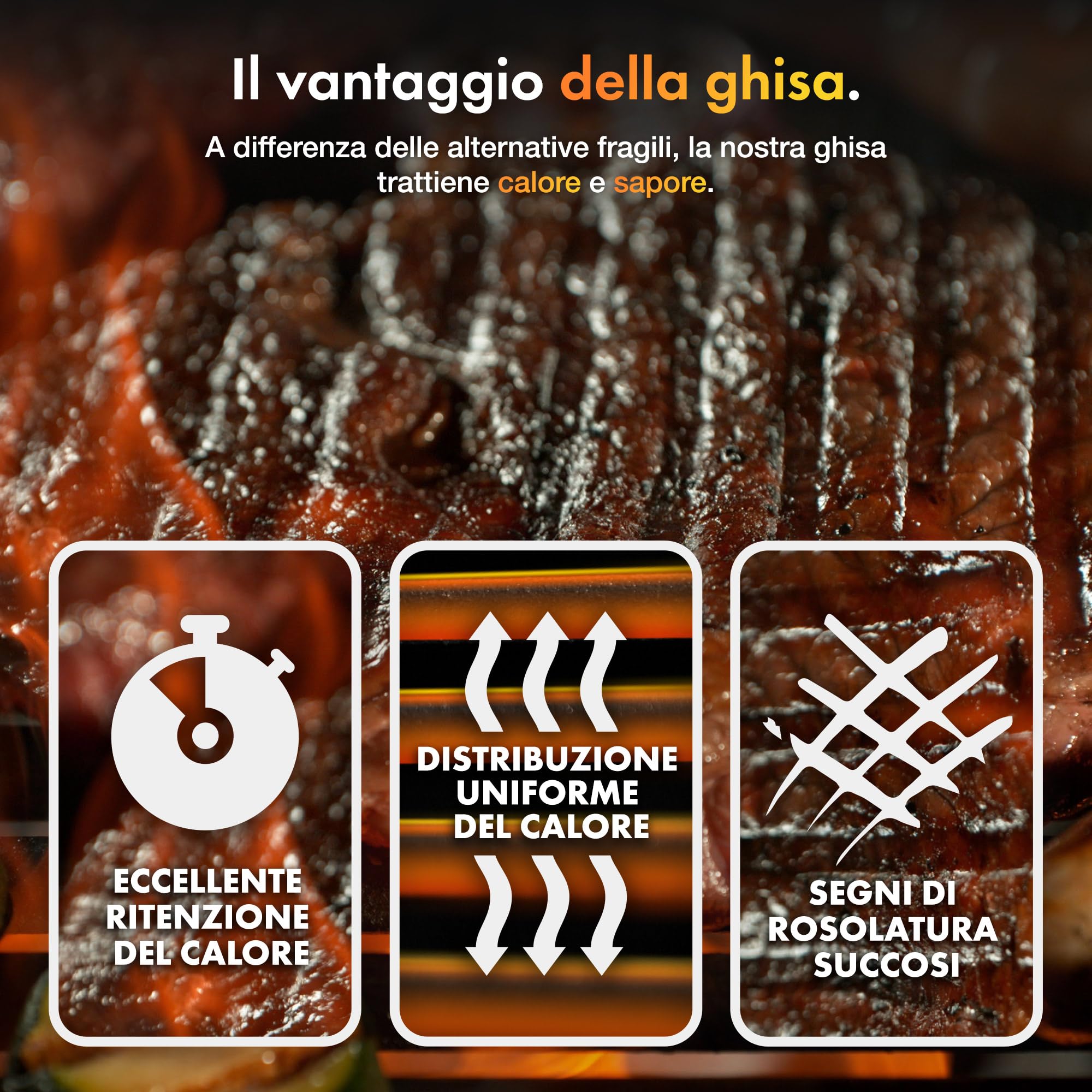 VonHaus Barbecue Carbone XL Grill Affumicatore Ghisa