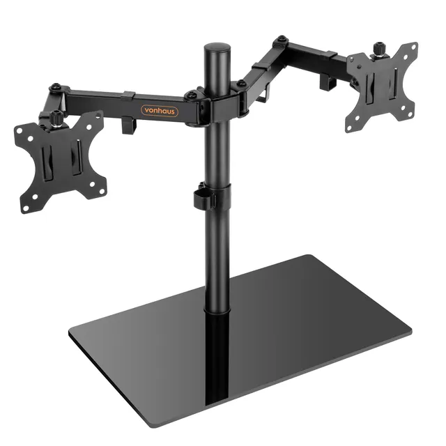VonHaus Supporto scrivania doppio monitor 13-27 vetro