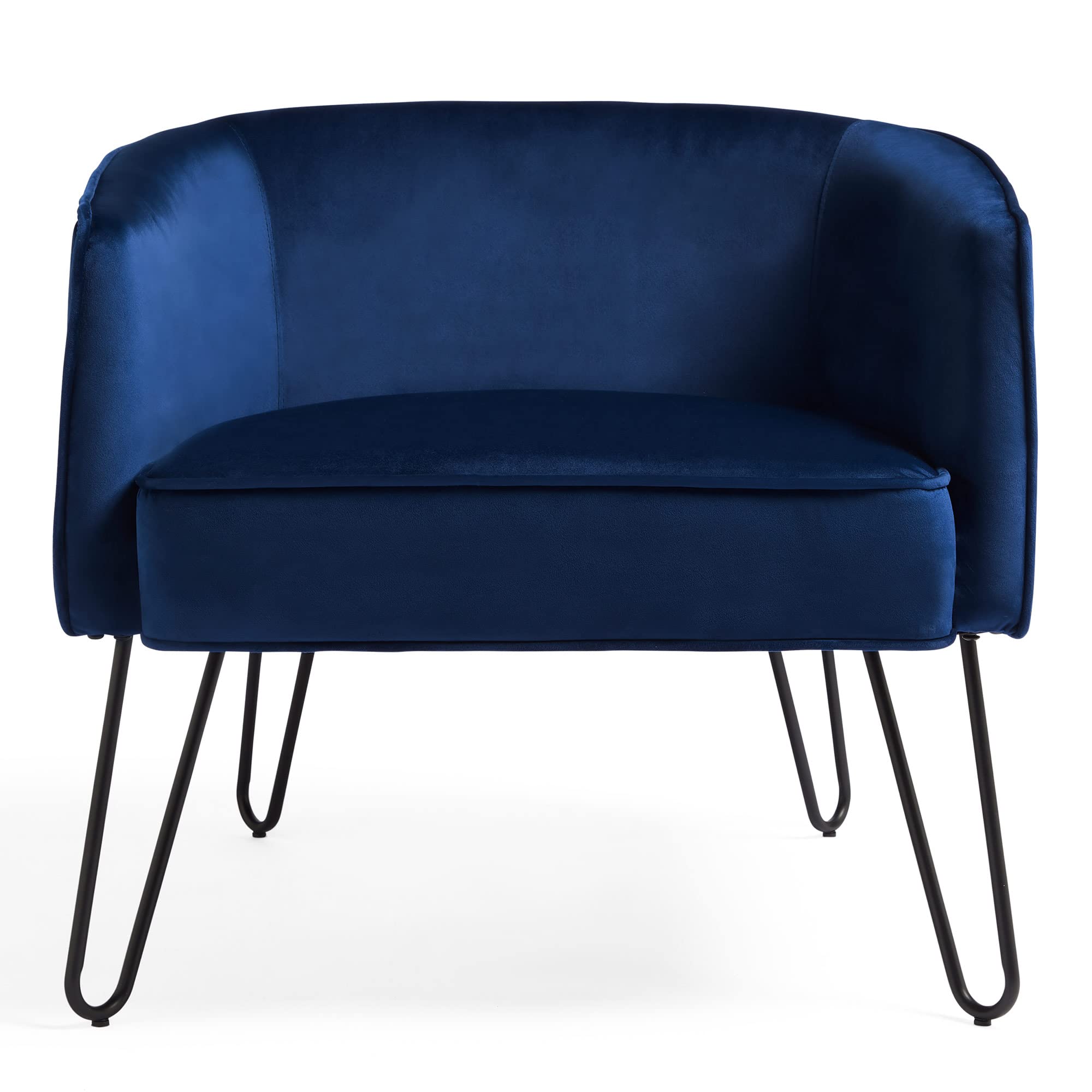 VonHaus sedia in velluto blu navy con gambe nere
