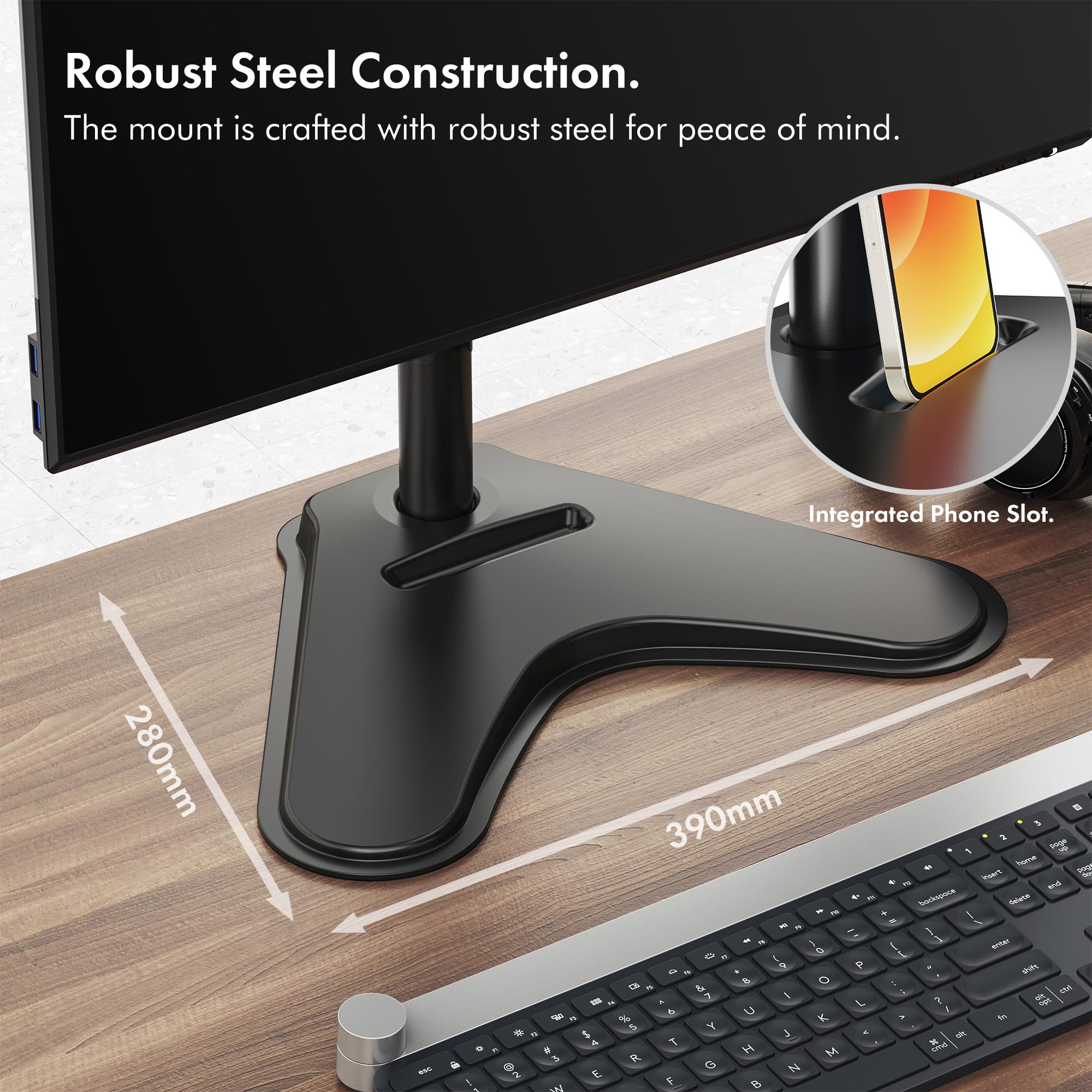 VonHaus Supporto Monitor da Scrivania 13-27 Pollici VESA