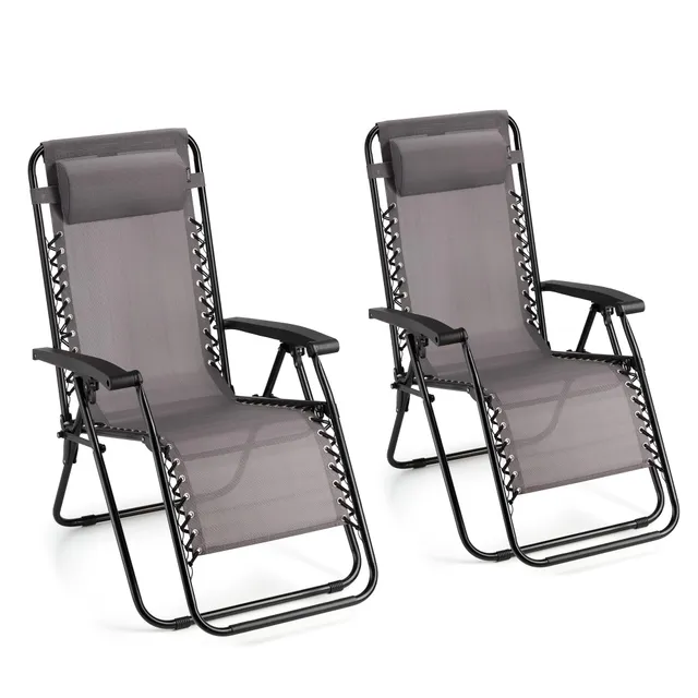 VonHaus Zero Gravity set 2 sdraio giardino textilene grigio
