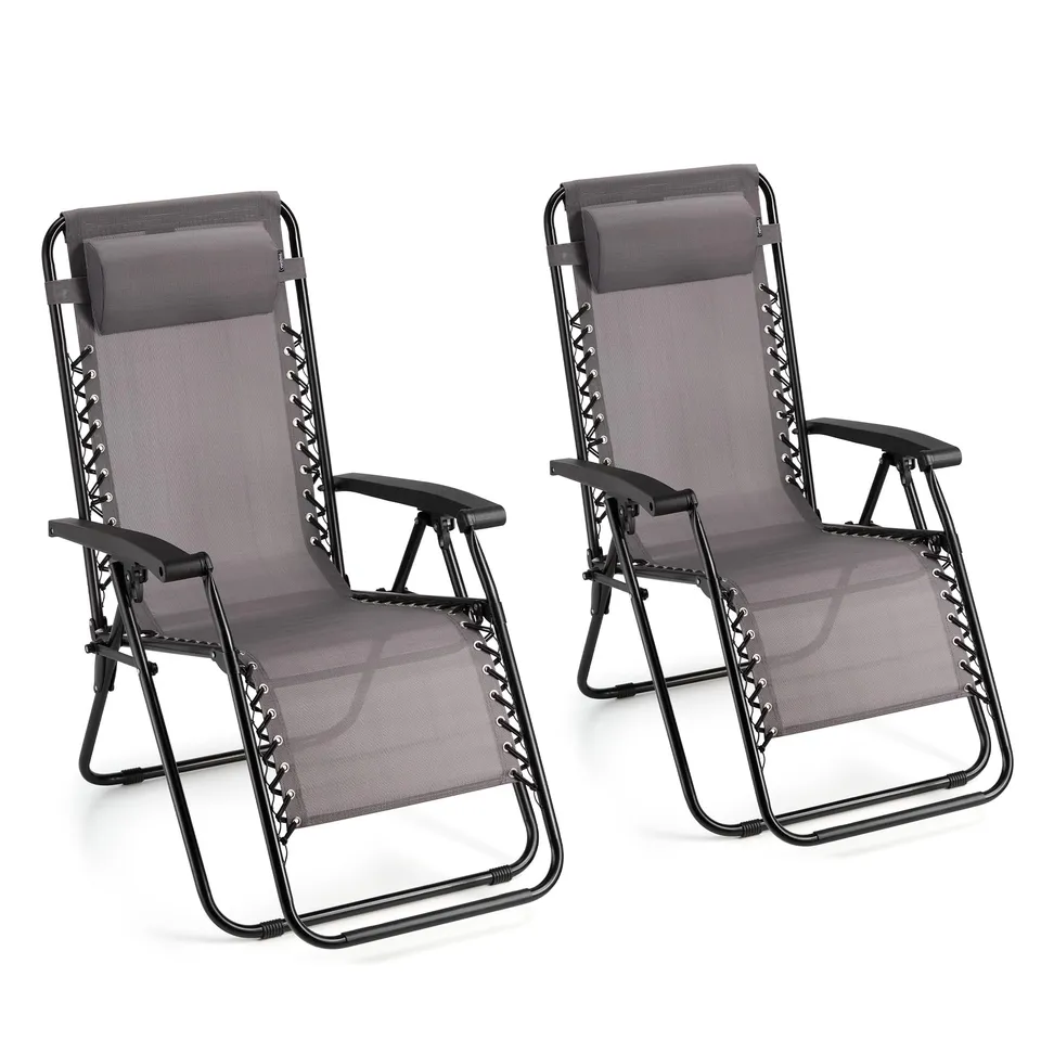 VonHaus Zero Gravity set 2 sdraio giardino textilene grigio