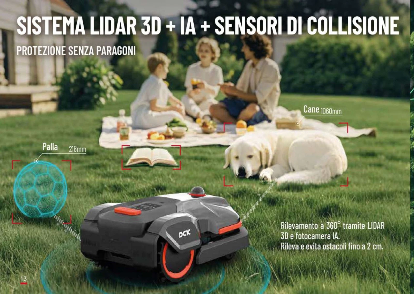DCK KDRM220 4G robot rasaerba senza filo 2000 mq 14 zone