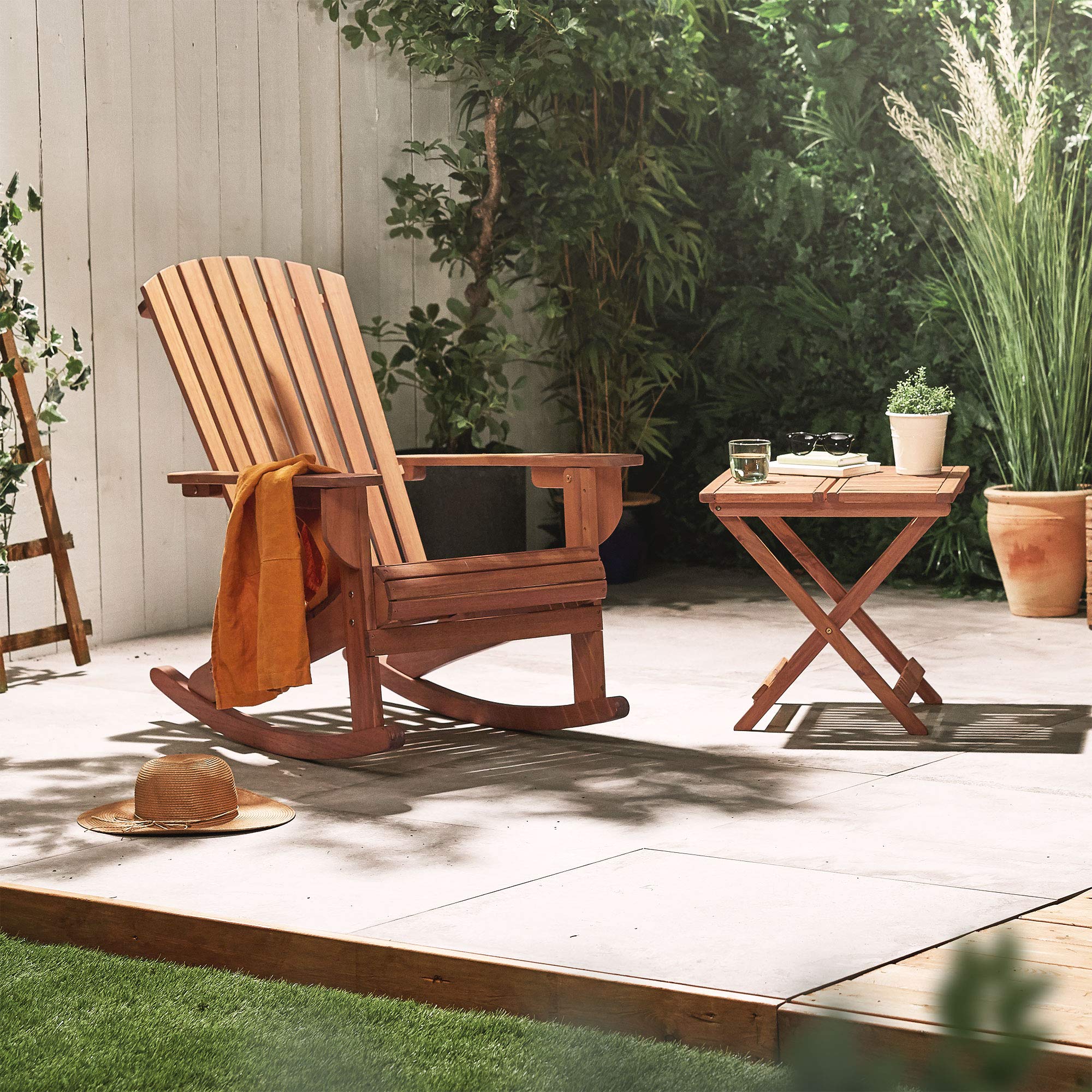 VonHaus Adirondack sedia a dondolo acacia oliata 150 kg