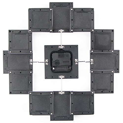 VonHaus Orologio Portafoto Nero 12 Cornici Quadrato