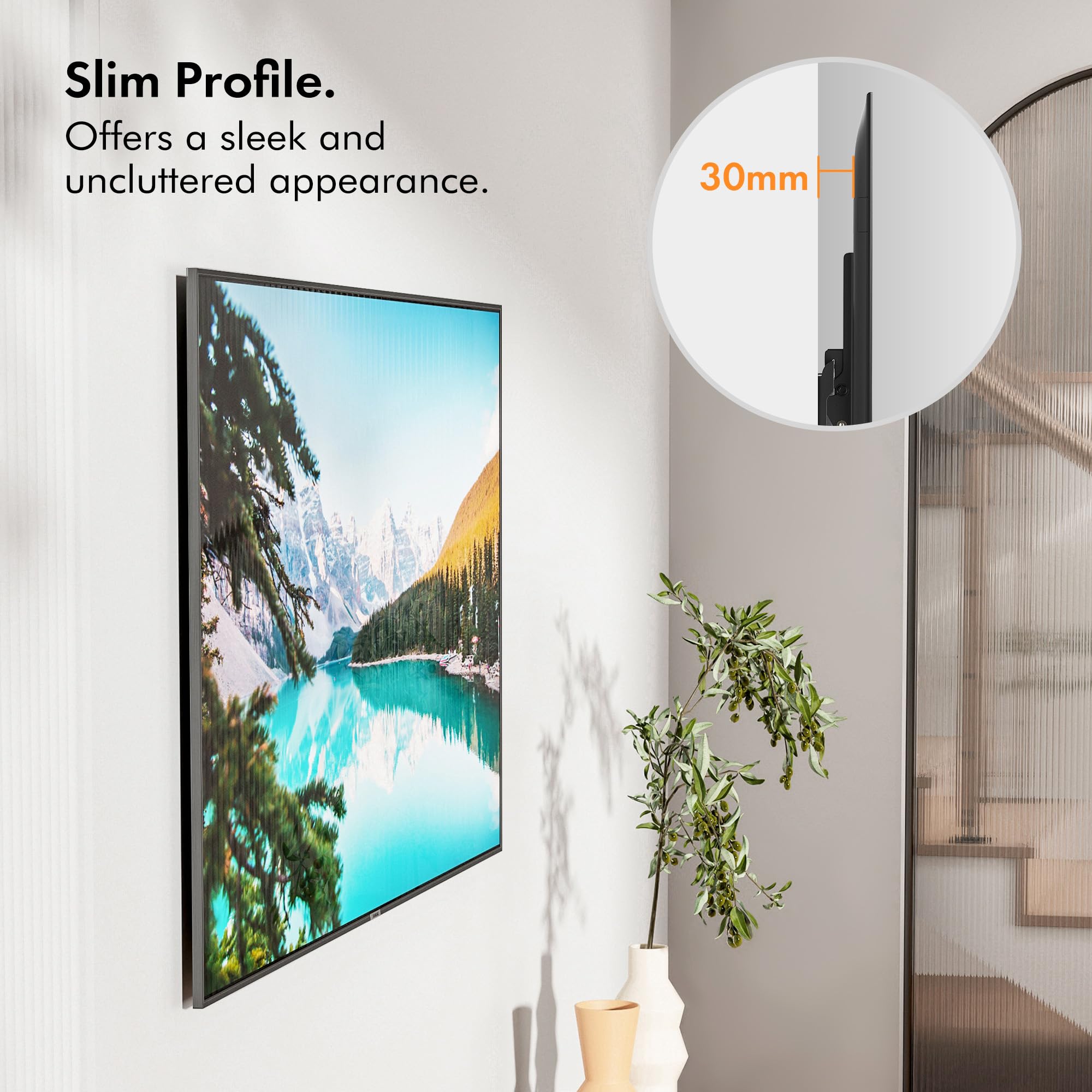 VonHaus supporto TV parete 37-82" inclinabile 60 kg slim