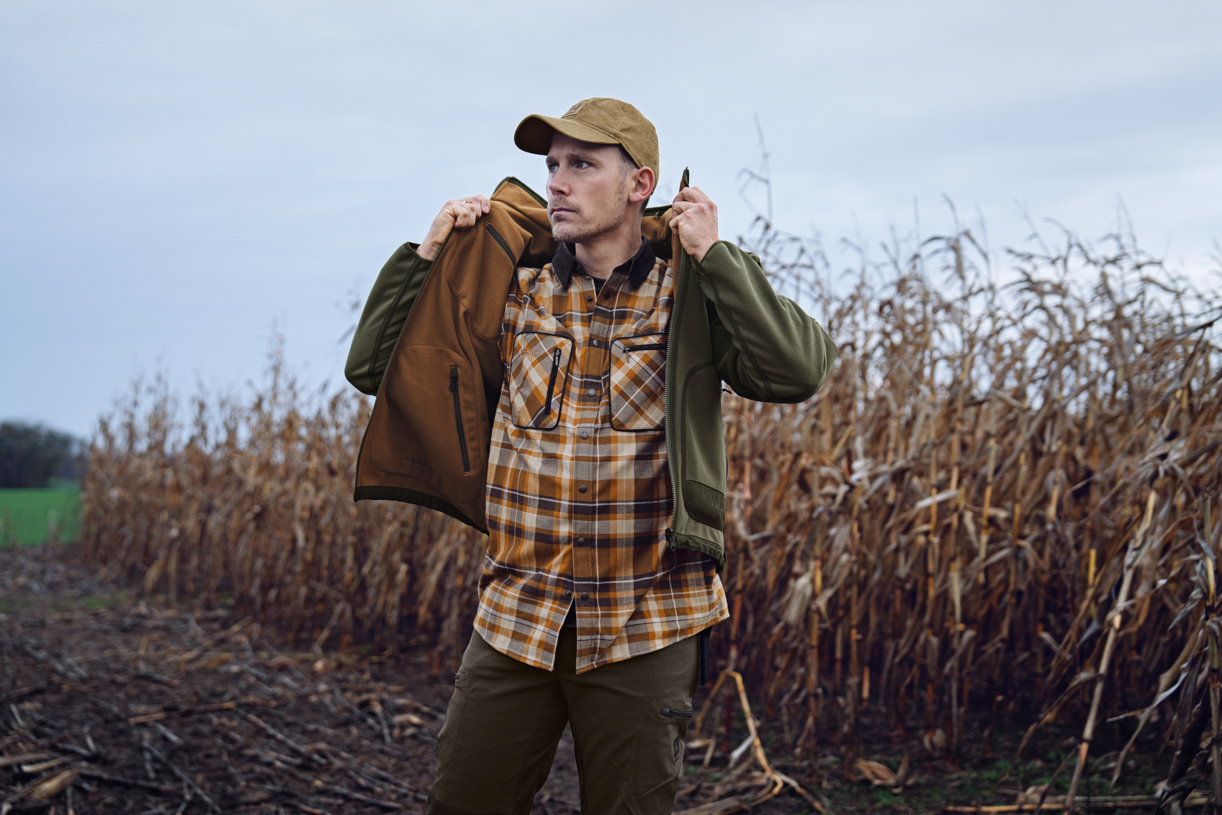 Härkila Pajala camicia caccia uomo quadri cornstalk check