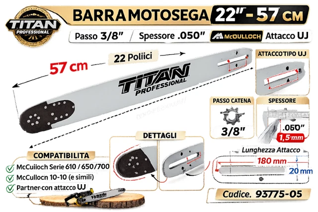 Titan Professional 93773-05 Barra motosega 22" 57 cm UJ