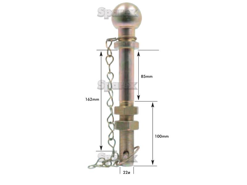 Bullone sfera 50 mm 22x190 per rimorchio 1250 kg