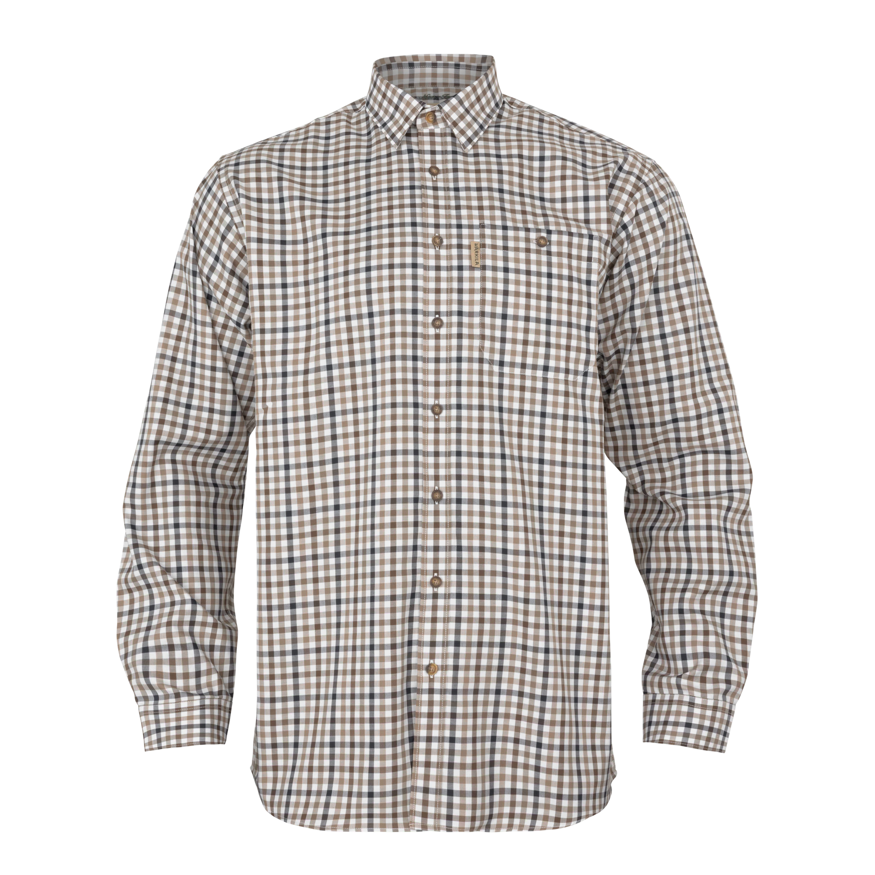 Härkila Milford camicia quadri blue beige check maniche lunghe