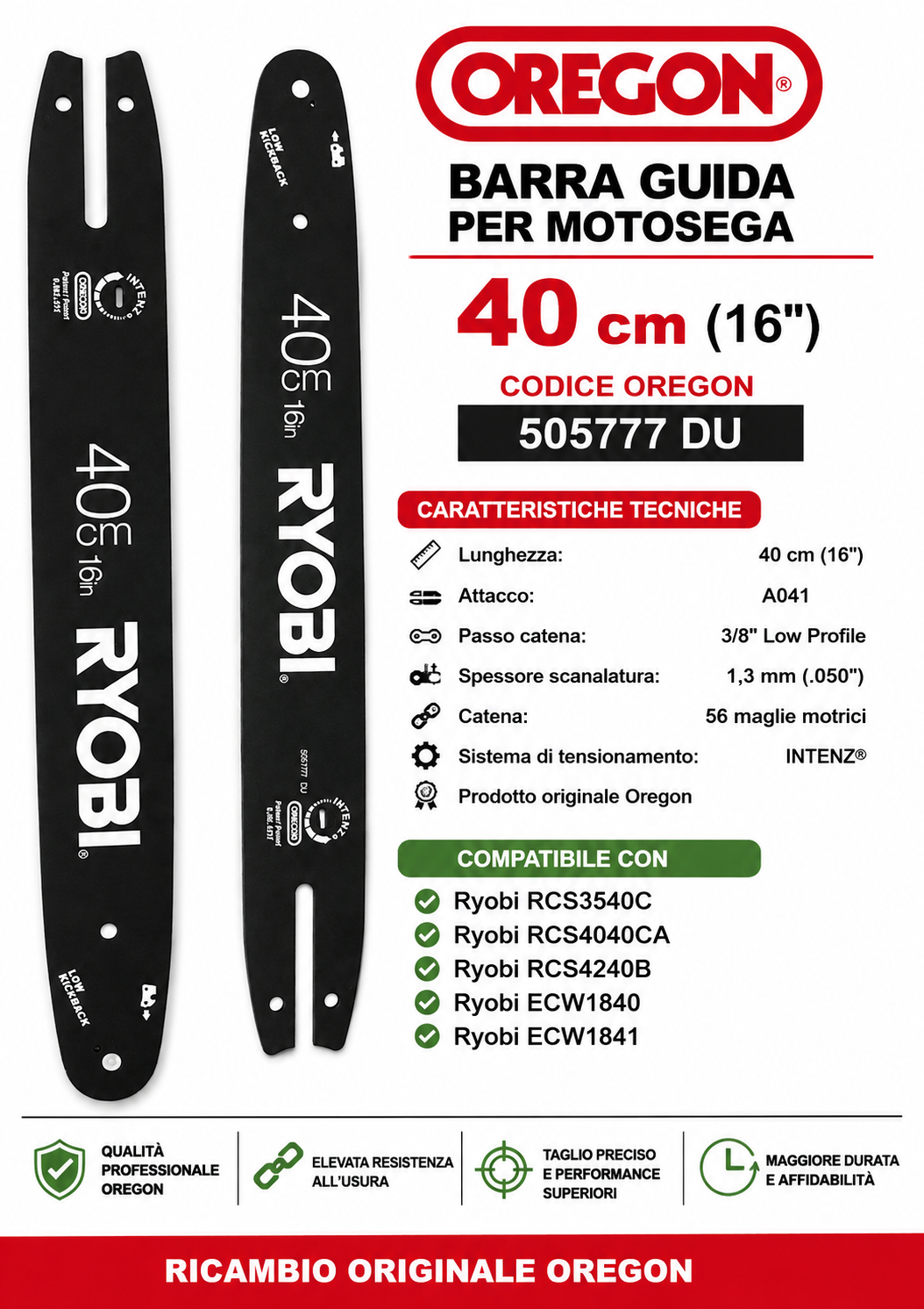 Oregon Pro-Am 505777 Barra Motosega 40 cm Intenz