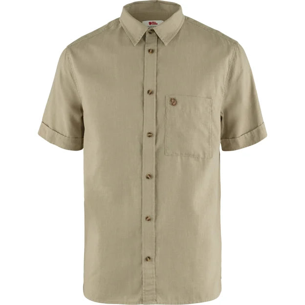 Fjällräven Övik Travel Shirt SS camicia uomo Sand Stone M