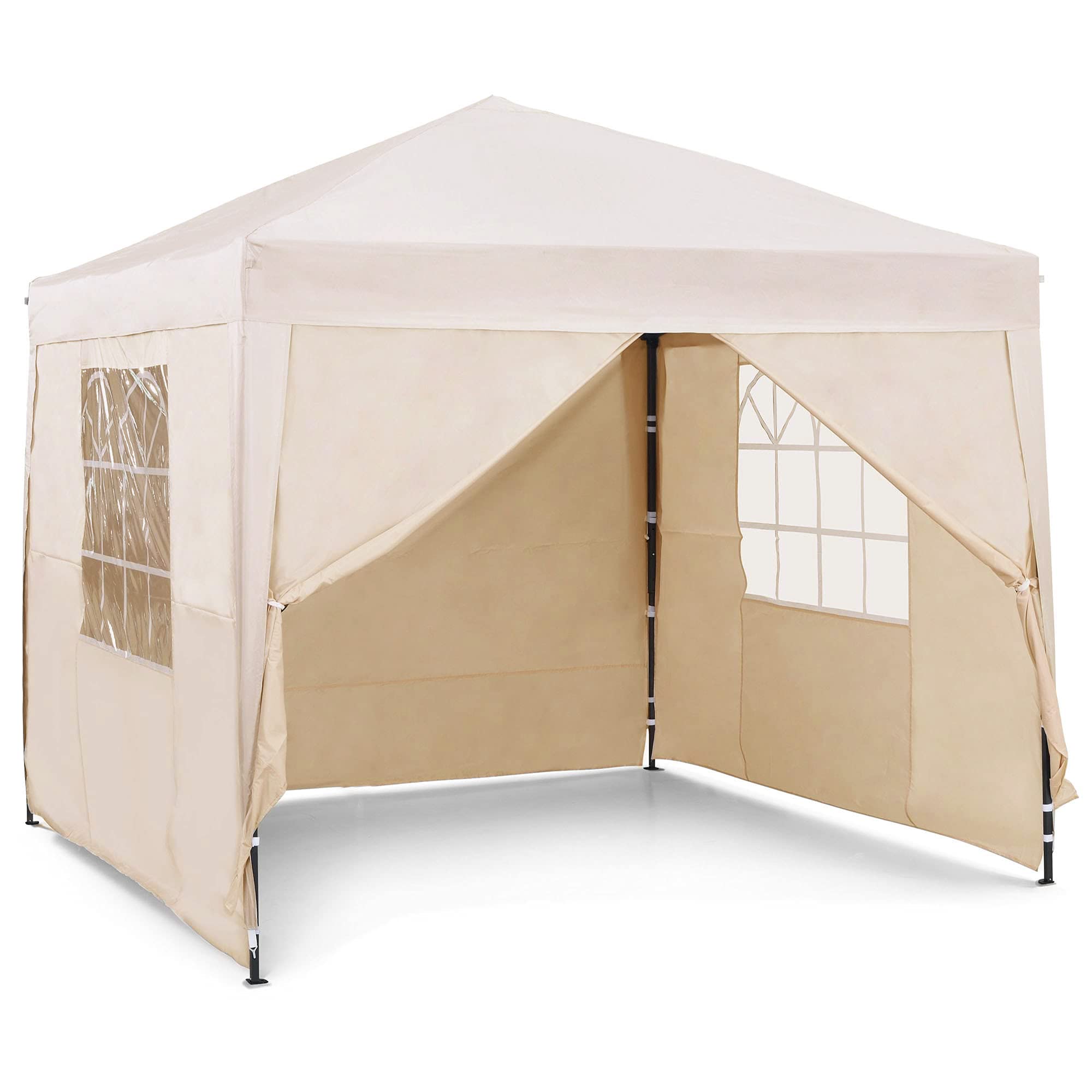 Vonhaus Gazebo 3x3 m Impermeabile Avorio con Pareti