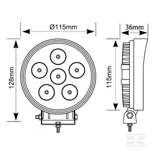Faro lavoro LED rotondo 27W 3420 lumen luce bianca