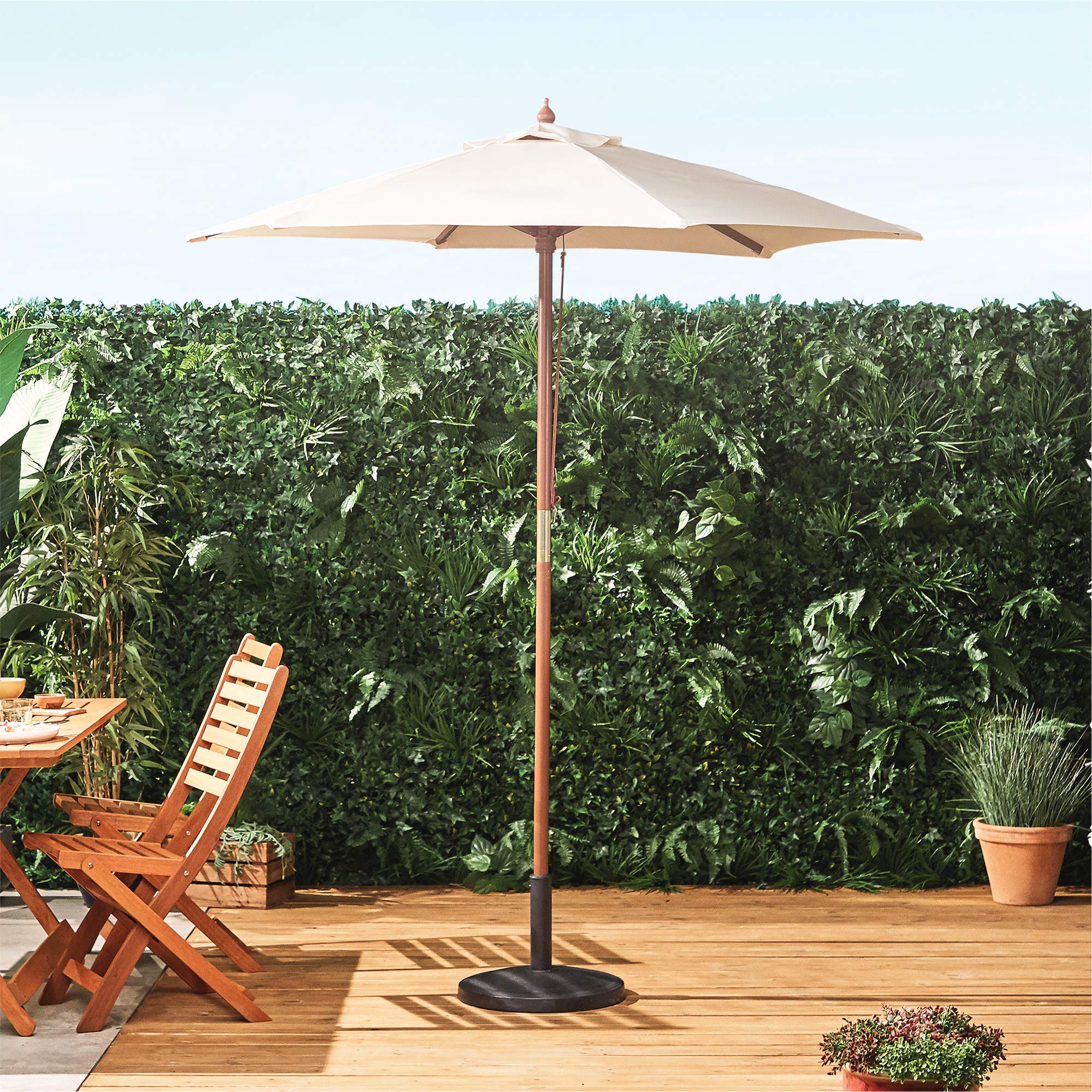 VonHaus ombrellone legno esterno 2 m da giardino