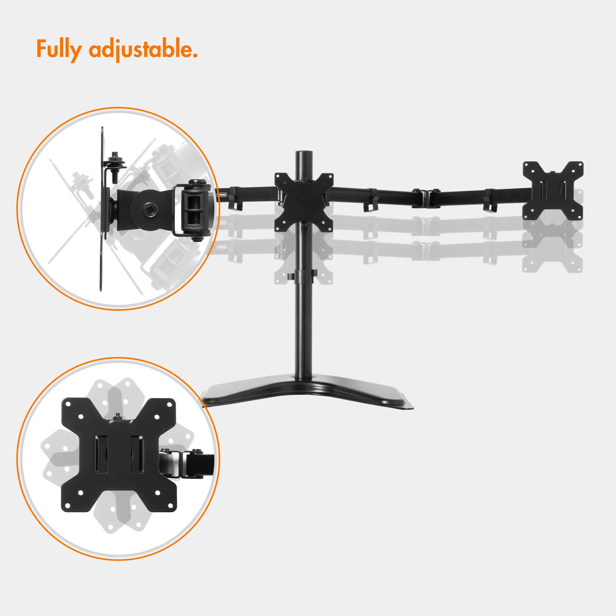 VonHaus supporto triplo 3 monitor 13-27 pollici VESA