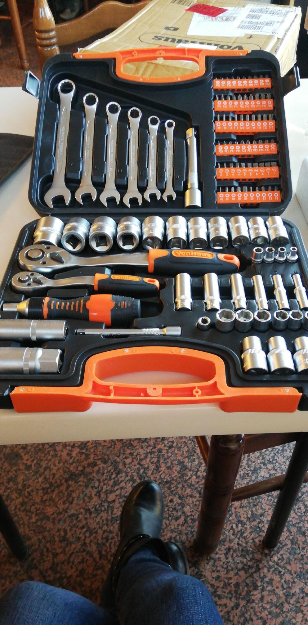 VonHaus Set Chiavi a Bussola 104 Pezzi con Cricchetti e Custodia