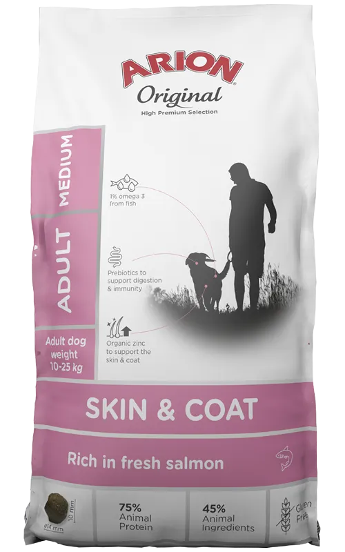 Arion Original Skin Coat M crocchette salmone 12 kg