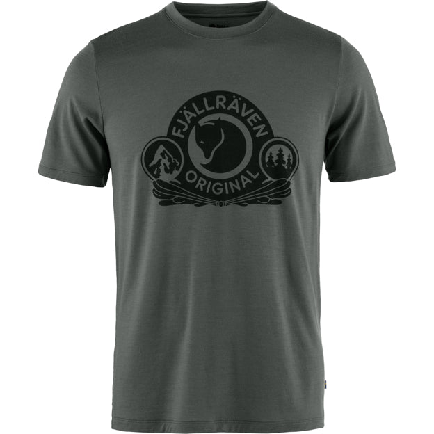 Fjällräven Abisko Wool Classic SS M t-shirt uomo Basalt lana