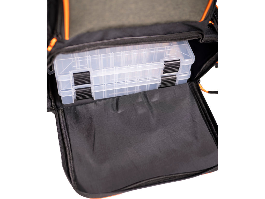 Kinetic zaino pesca 8 scomparti con 2 box portaccessori