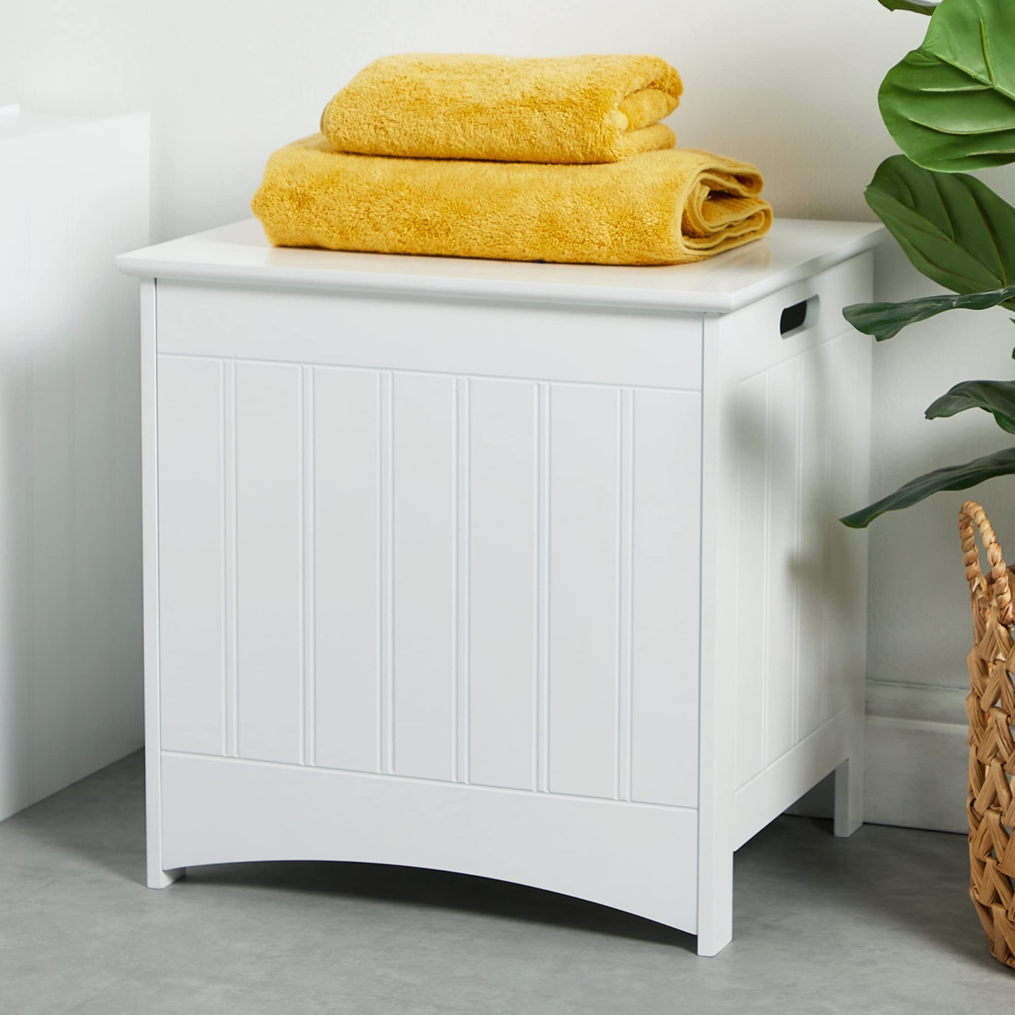 VonHaus Colonial cesto portabiancheria bianco MDF 51 cm