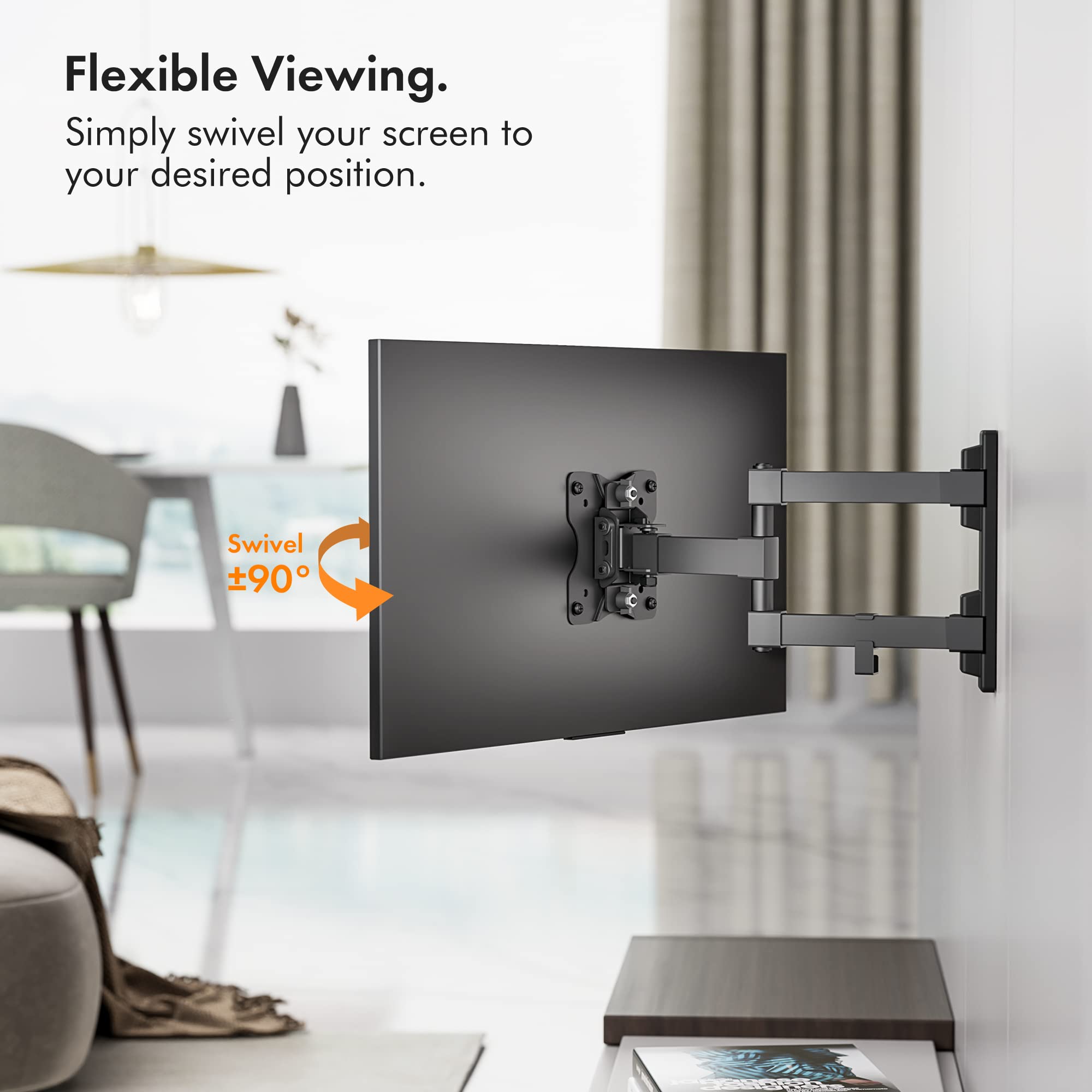 Vonhaus supporto TV a muro 13-27" VESA 100 braccio snodato